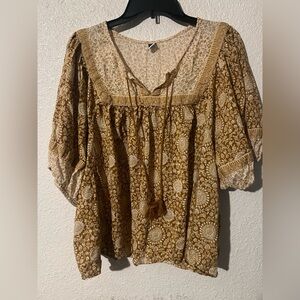 Old Navy Brown Floral Women's Blouse